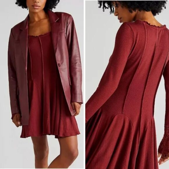 NEW Free People Little Love Thermal Mini‎ Dress, S - Picture 1 of 16